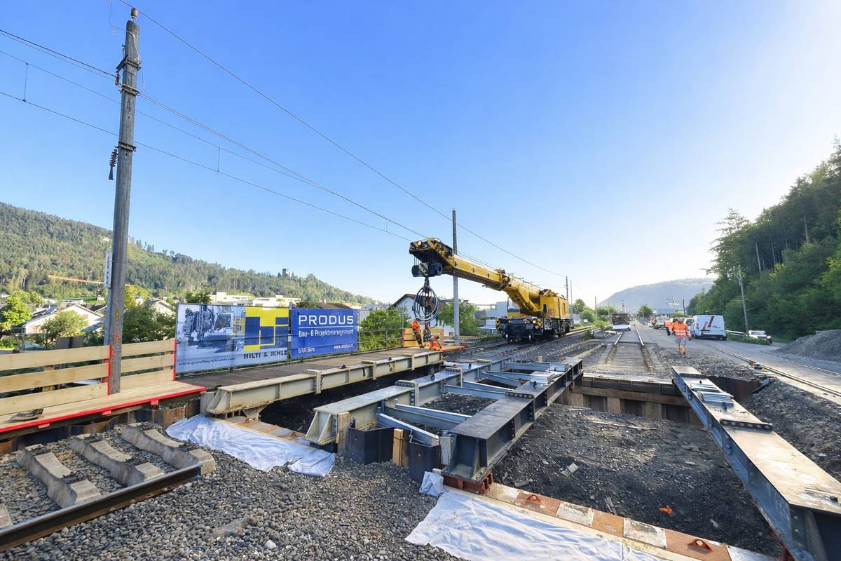 Leitungsbau an einer Baustelle